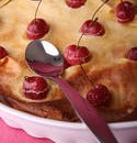 cherry clafoutis with prune kernel oil